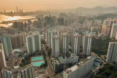 9 Mayıs 2022. Lam Tin, Hong Kong yerleşim bölgesi.