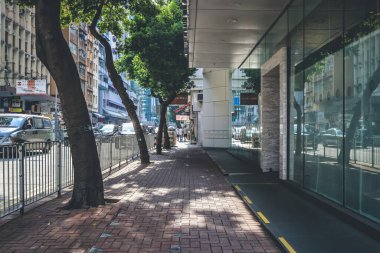 23 Eylül 2022 Wan Chai, Hong Kong 'daki sokak manzarası.