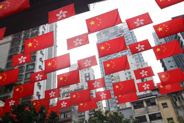2022 Septiembre Banderas China Hong Kong Wan Chai — Foto de Stock