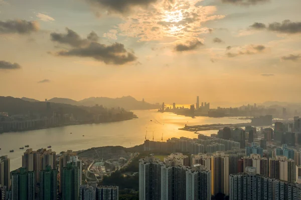 2022年5月9日香港的城市景观 由黑山眺望 图库图片