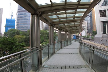 2 Eylül 2011 Central, Hong Kong 'daki yaya köprüsü sistemi.