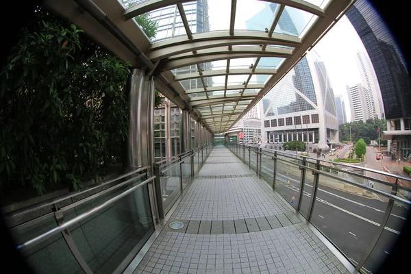 Σεπτεμβρίου 2011 Σύστημα Πεζογέφυρας Στο Κέντρο Χονγκ Κονγκ — Φωτογραφία Αρχείου