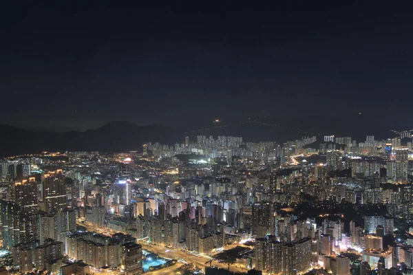 Srpen 2011 Nighview Cityscape Kowloon District — Stock fotografie