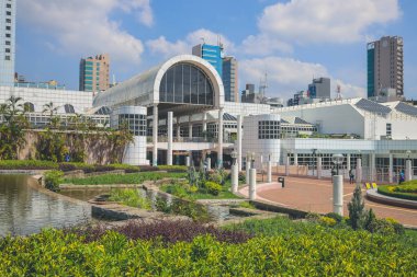 26 Eylül 2022 Kowloon Park, Hong Kong manzarası.