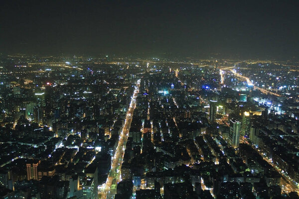 19 April 2011 Taiwan. Financial district and business centers in smart urban city.