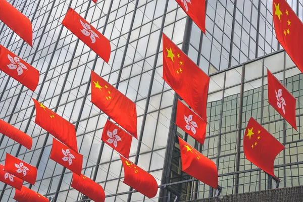 Okt 2022 Eine Chinesische Flagge Hängt Gebäude — Stockfoto