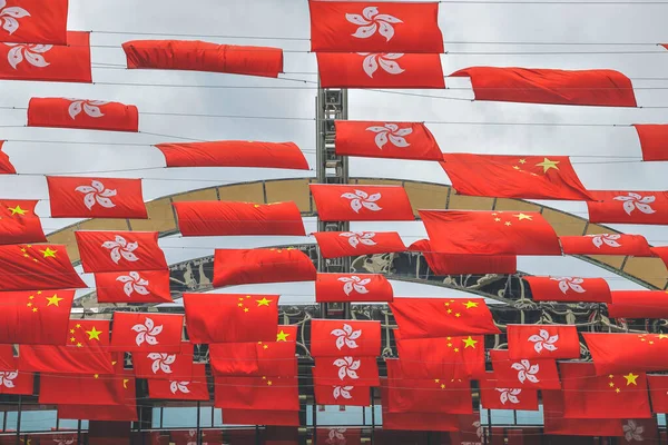 Okt 2022 Eine Chinesische Flagge Hängt Gebäude — Stockfoto