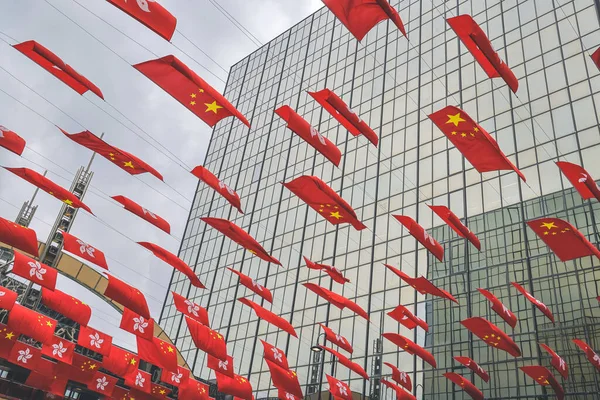 Okt 2022 Eine Chinesische Flagge Hängt Gebäude — Stockfoto