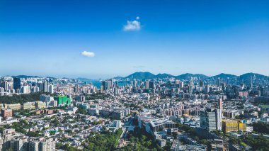 3 Mayıs 2022 'de Kowloon Tong' un doğusundaki Kowloon şehrinin manzarası.