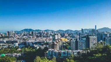 3 Mayıs 2022 'de Kowloon Tong' un doğusundaki Kowloon şehrinin manzarası.