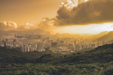 2 Temmuz 2011 Skyline Kowloon Sunset 'ten Kowloon Viewing Point