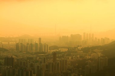 2 Temmuz 2011 Skyline Kowloon Sunset 'ten Kowloon Viewing Point