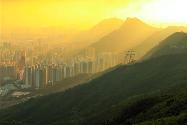 Julho 2011 Skyline Kowloon Kowloon Ponto Vista Pôr Sol — Fotografia de Stock