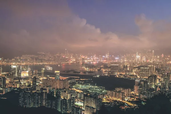 July 2011 Hong Kong Cityscape Night Kowloon Peak — Stock Photo, Image