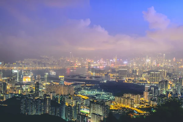 Července 2011 Hong Kong Cityscape Night Kowloon Peak — Stock fotografie