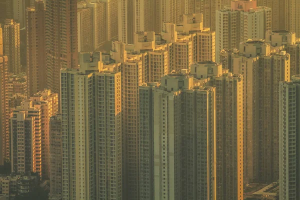 Juli 2011 Skyline Kowloon Vanuit Kowloon Uitkijkpunt Bij Zonsondergang — Stockfoto