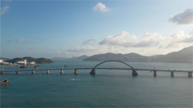 Cross Harbor Köprüsü yapım aşamasında, Tseung Kwan O 5 Ekim 2022