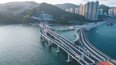 Cross Harbor Köprüsü yapım aşamasında, Tseung Kwan O 5 Ekim 2022