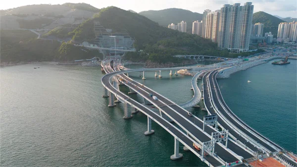 Ponte Porto Transversal Construção Tseung Kwan Oct 2022 — Fotografia de Stock