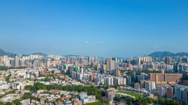 Kowloon Tong 'daki Orta Kowloon şehrinin manzarası 10 Ekim 2022