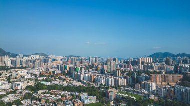 Kowloon Tong 'daki Orta Kowloon şehrinin manzarası 10 Ekim 2022