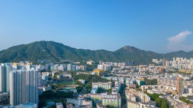 Kowloon Tong 'daki Orta Kowloon şehrinin manzarası 10 Ekim 2022