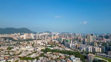 Kowloon Tong 'daki Orta Kowloon şehrinin manzarası 10 Ekim 2022