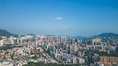 Kowloon Tong 'daki Orta Kowloon şehrinin manzarası 10 Ekim 2022