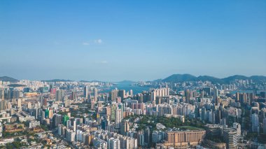 Kowloon Tong 'daki Orta Kowloon şehrinin manzarası 10 Ekim 2022