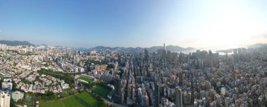 Kowloon Tong 'daki Orta Kowloon şehrinin manzarası 10 Ekim 2022