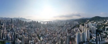 Kowloon Tong 'daki Orta Kowloon şehrinin manzarası 10 Ekim 2022