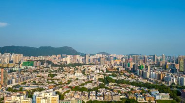 Kowloon Tong 'daki Orta Kowloon şehrinin manzarası 10 Ekim 2022