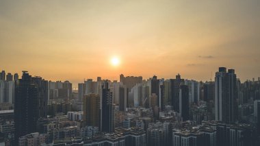 Kowloon Yarımadası şehir manzarası, Sham Shui Po 10 Mayıs 2022