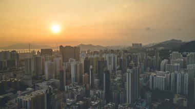 Kowloon Yarımadası şehir manzarası, Sham Shui Po 10 Mayıs 2022