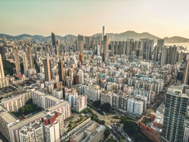 Sham Shui Po 'nun batısındaki Kowloon şehri 10 Ekim 2022