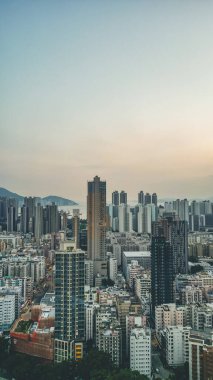 Kowloon Yarımadası şehir manzarası, Sham Shui Po 10 Mayıs 2022