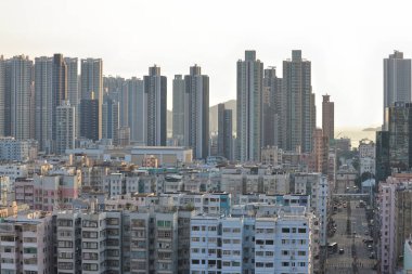 9 Ekim 2022 Sham Shui Po 'nun batısında bir Kowloon şehri.