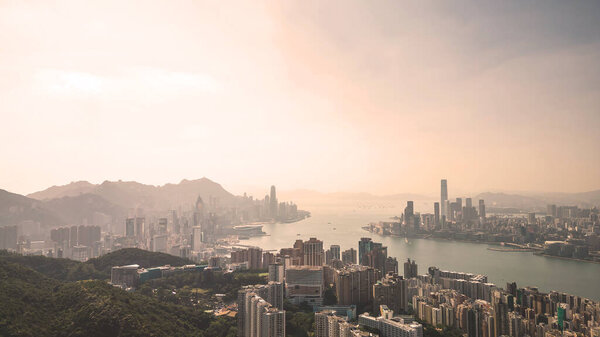 View point of Victoria Harbour From North Point Hong Kong 1 April 2022