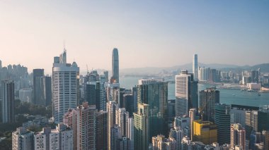 14 Ekim 2022 Chai Wan 'ın batısındaki şehir silueti.