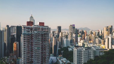 14 Ekim 2022 Chai Wan 'ın batısındaki şehir silueti.