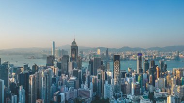 14 Ekim 2022 Chai Wan, Hong Kong şehir silueti.