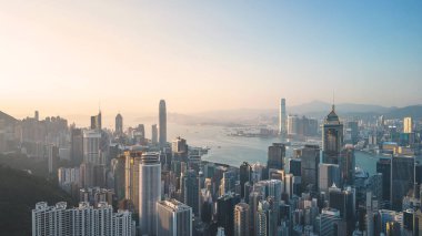 14 Ekim 2022 Chai Wan, Hong Kong şehir silueti.