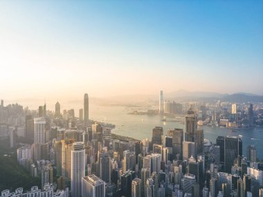 14 Ekim 2022 Chai Wan, Hong Kong şehir silueti.