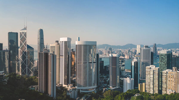14 Oct 2022 Skyscrapers in Admiralty in Hong Kong City