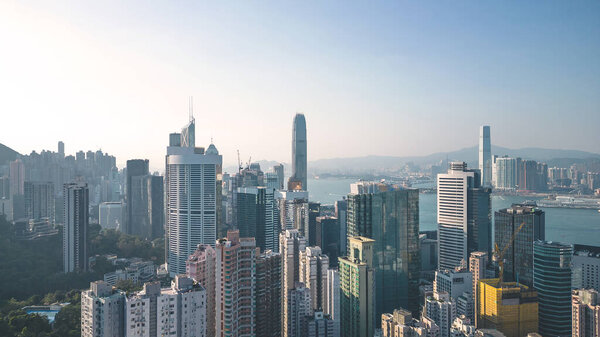 14 Oct 2022 Skyscrapers in wan chai in Hong Kong City