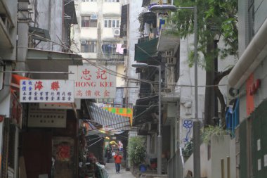 19 Şubat 2012 Hong Kong Gage Caddesi 'ndeki açık hava tezgahı.