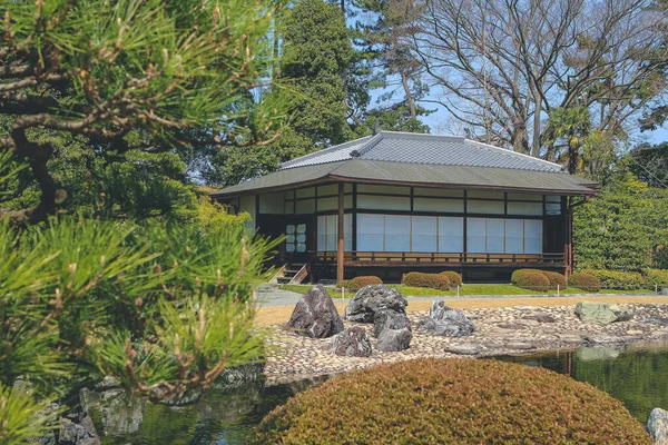 Jardin Seiryu Salon Thé Château Nijo Kyoto Japon — Photo