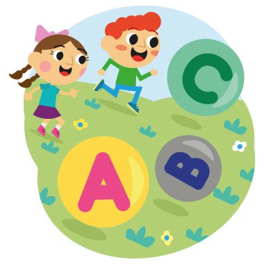 Şirin hayvanlar üzerinde harfler yazan arabalarla yolda araba kullanırlar.