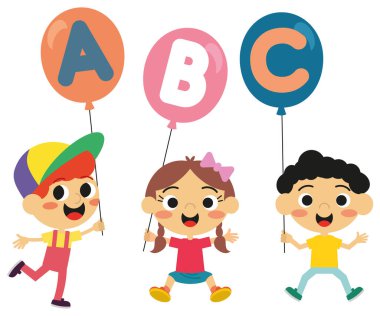 Şirin hayvanlar üzerinde harfler yazan arabalarla yolda araba kullanırlar.