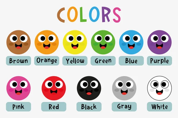 Niedliches Emoji Poster Auf Farben Für Kinder — Stockvektor